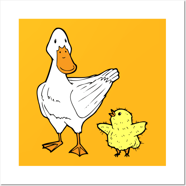 The One With A Chick And A Duck Wall Art by deancoledesign